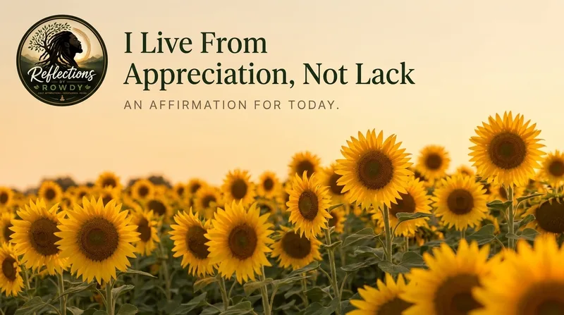 I Live From Appreciation, Not Lack