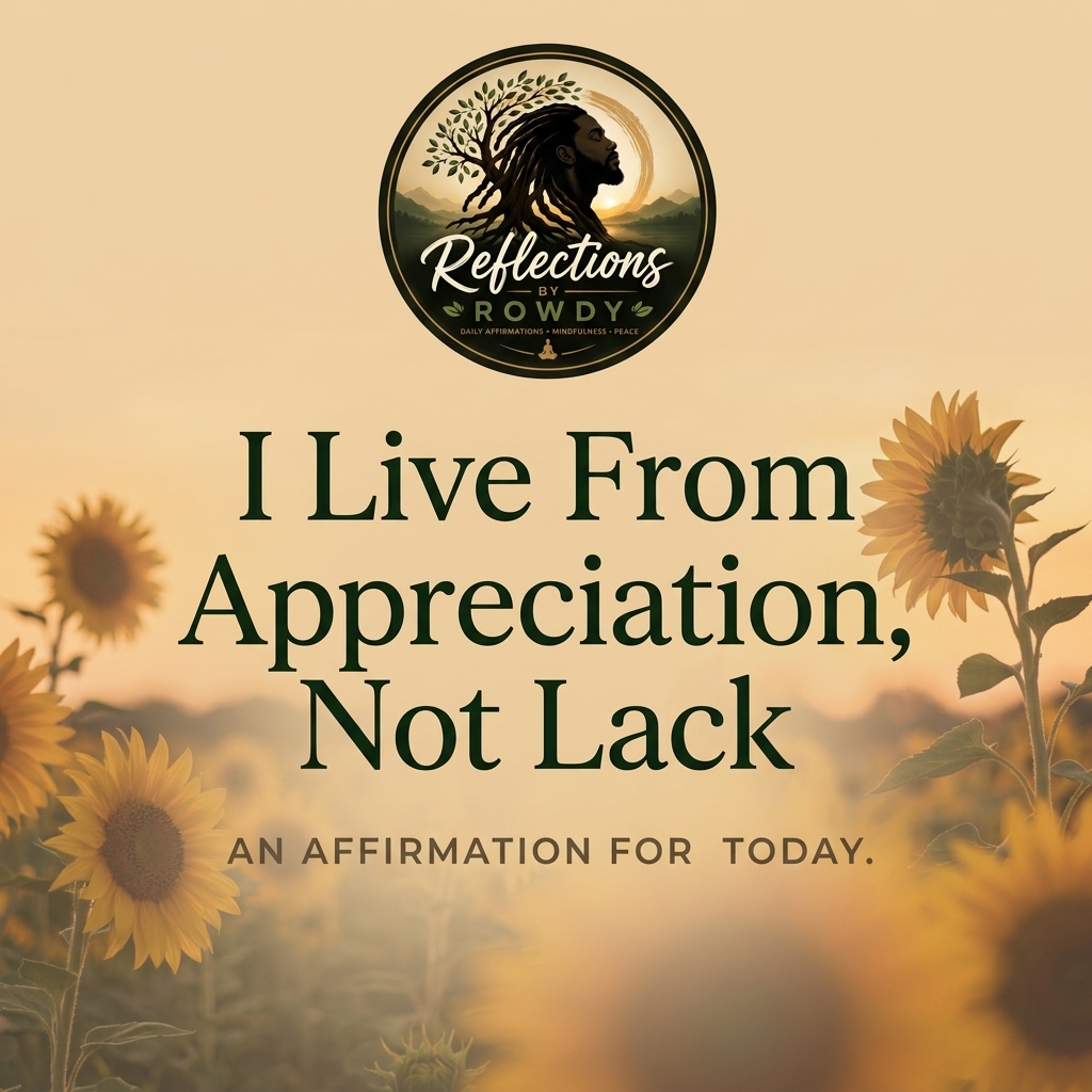 I Live From Appreciation, Not Lack