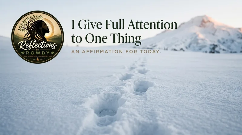 I Give Full Attention to One Thing